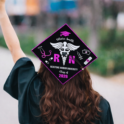 Class Of 2026 Nurse Topper - Personalized Printed Graduation Cap Topper