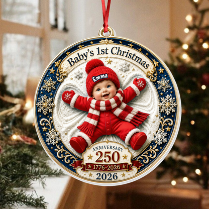 Tiny Miracle 250 Year Of Freedom - Real 3D Relief Ornament - New Moms, New Dads