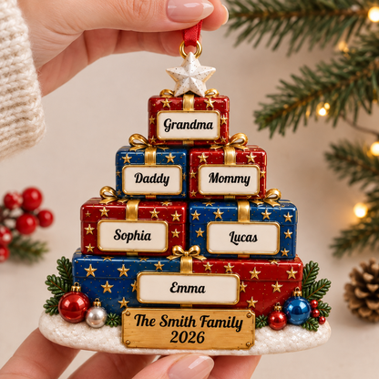 250 Years Christmas Ornament, Patriotic - Real 3D Relief Ornament