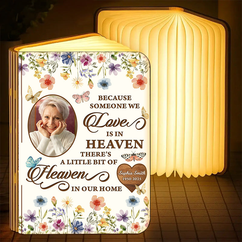 Someone We Love Is In Heaven Memorial - Personalized Book Lamp