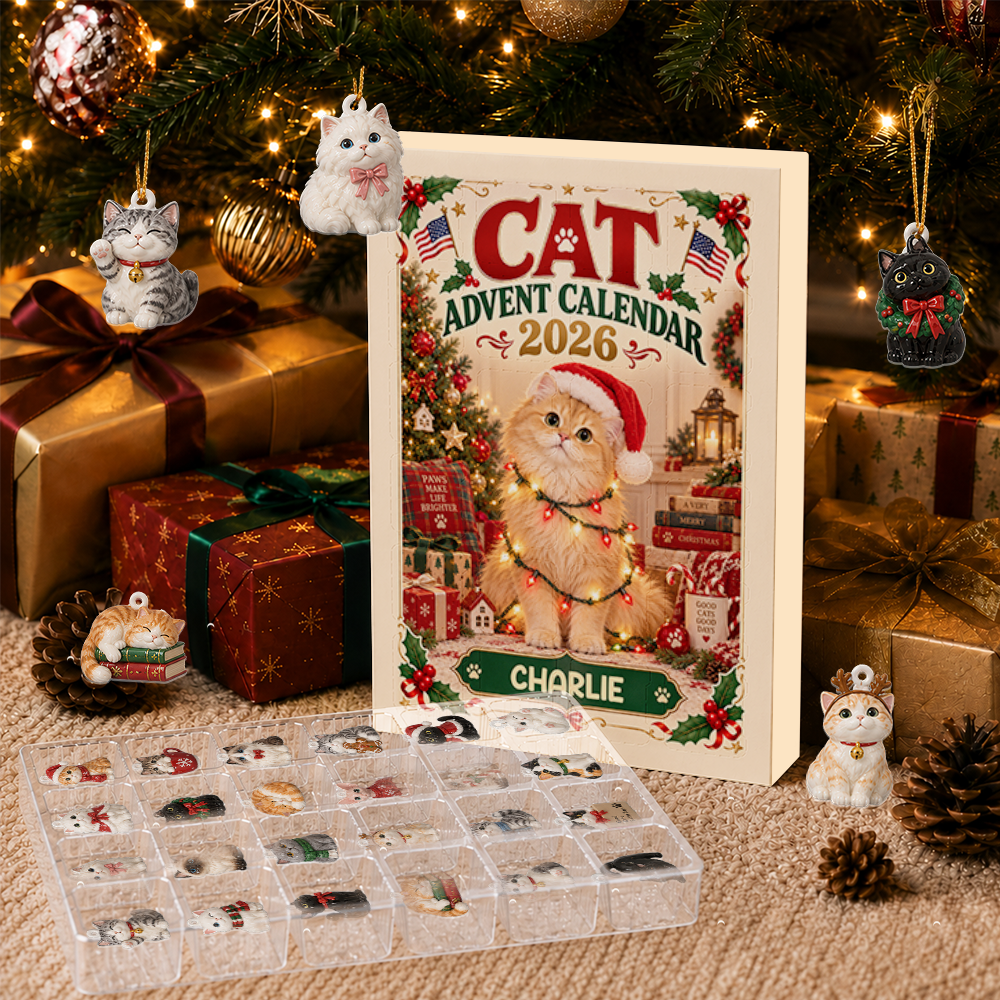 Cat Advent Calendar 2026 24 Day Christmas Countdown Box With Cute Cat Figurines - Advent Calendar Box-Box&Acrylic