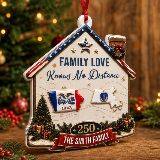 American We Stand Merry Christmas - Real 3D Relief Ornament