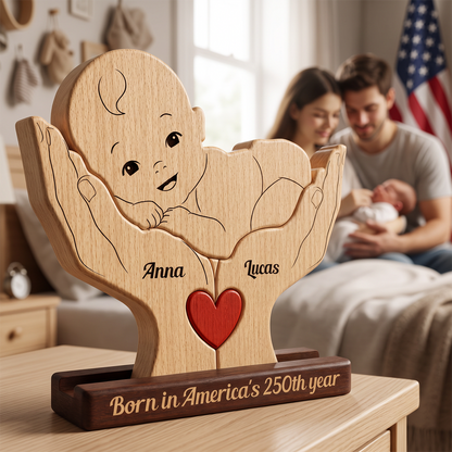 Personalized Baby New Born Our Little Baby Puzzle - Custom Premium Wooden Name Puzzle - Christmas Gifts - New Mom New Dad