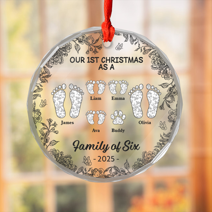 Our First Christmas - Christmas Gifts - Personalized Custom Glass Ornament
