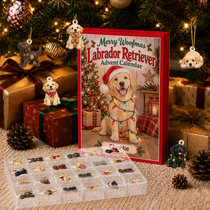 Labrador Retriever Advent Calendar 2026 24 Day Christmas Countdown Box With Cute Figurines - Advent Calendar Box-Box&Acrylic