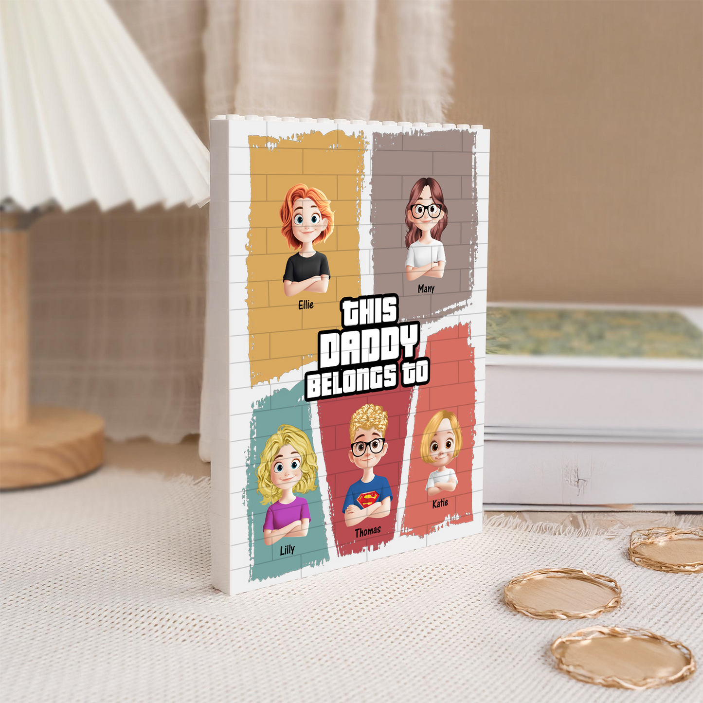 Father's Day Gifts, This Grandpa Belongs To - Custom Building Blocks