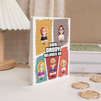Father's Day Gifts, This Grandpa Belongs To - Custom Building Blocks
