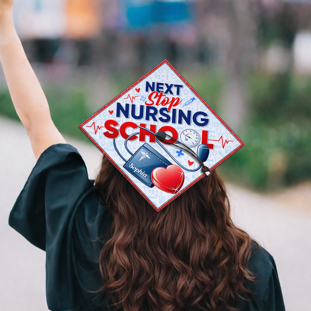 Class Of 2026 Nursing School Topper - Personalized Printed Graduation Cap Topper