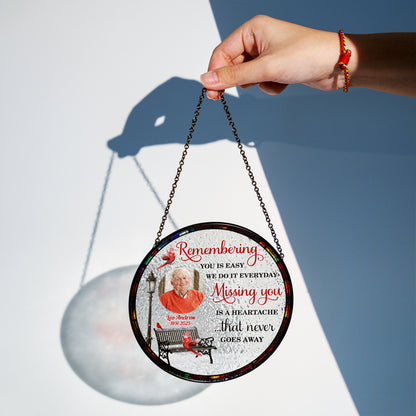 Missing You - Personalized Photo Stained Glass Window Hanging Suncatcher