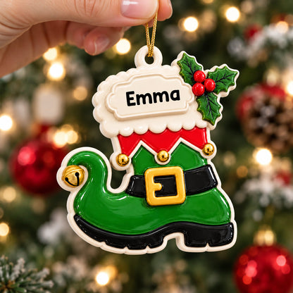 Personalized Santa Boot Ornament - Custom Name Christmas Keepsake for Kids and the Whole Family - - Real 3D Relief Ornament
