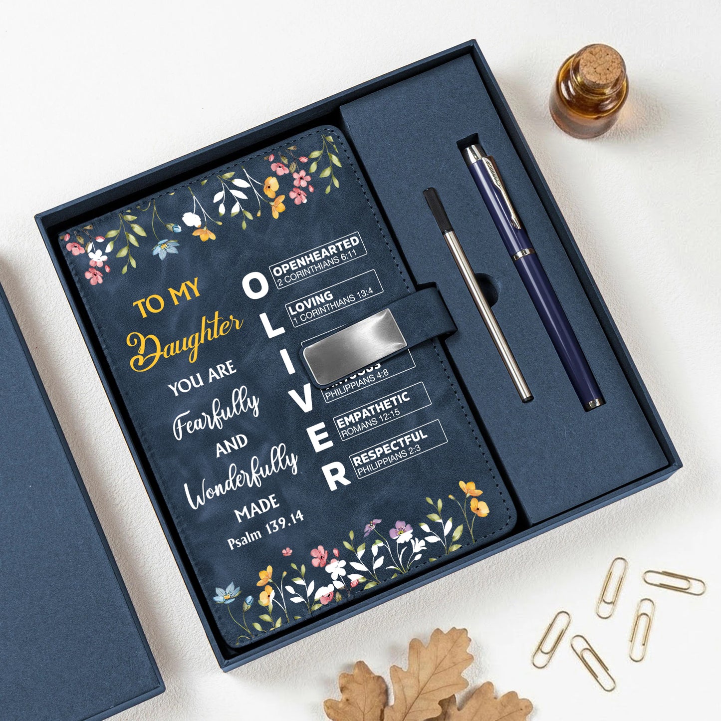 You Are Fearfully - Personalized Leather Notebook Set