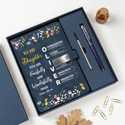 You Are Fearfully - Personalized Leather Notebook Set