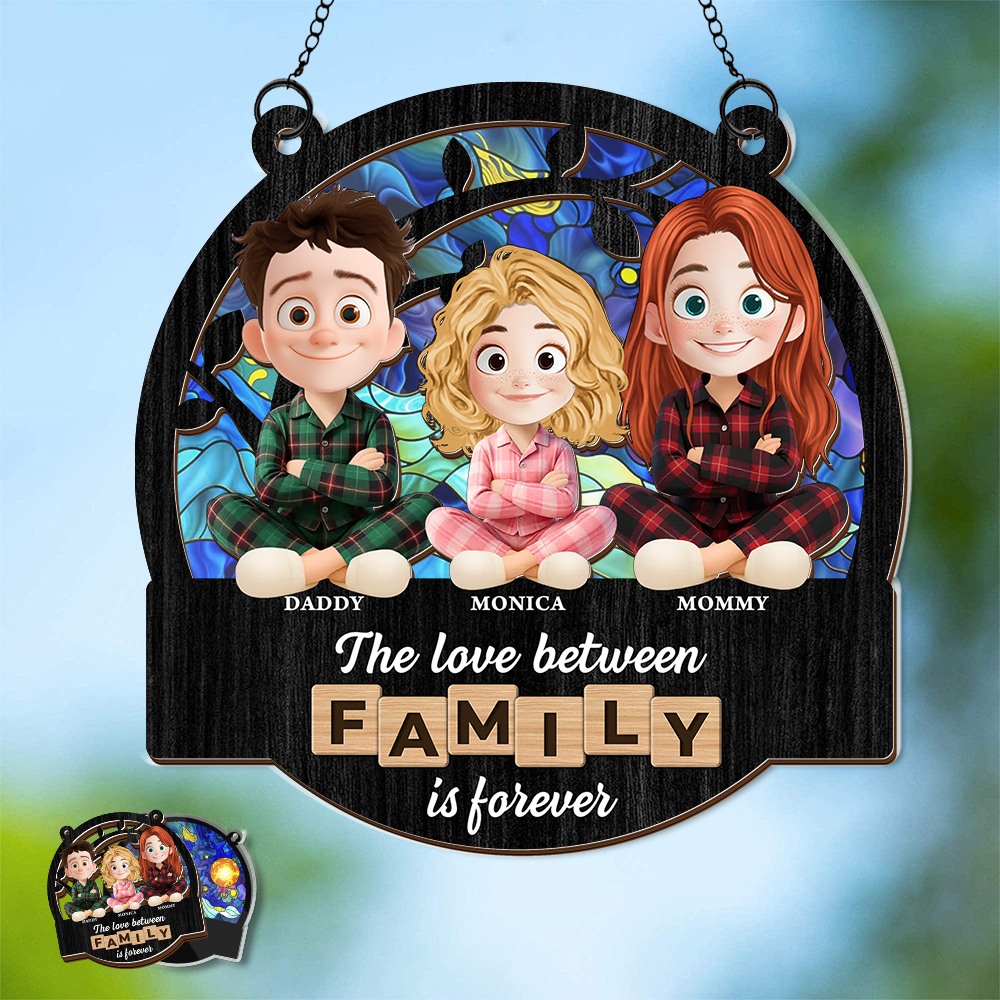 The Family Love - Personalized Window Hanging Suncatcher Ornament