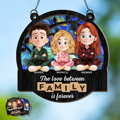 The Family Love - Personalized Window Hanging Suncatcher Ornament