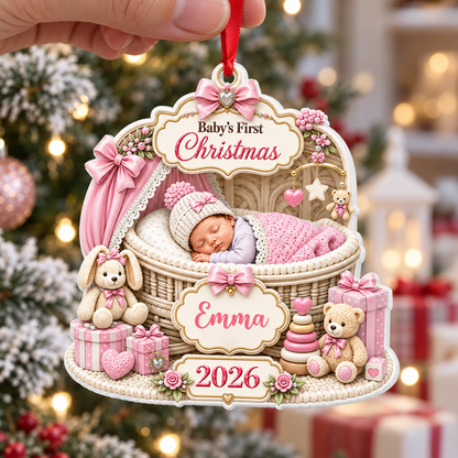 Baby USA Gifts for New Mom New Dad Newborn - Real 3D Relief Ornament