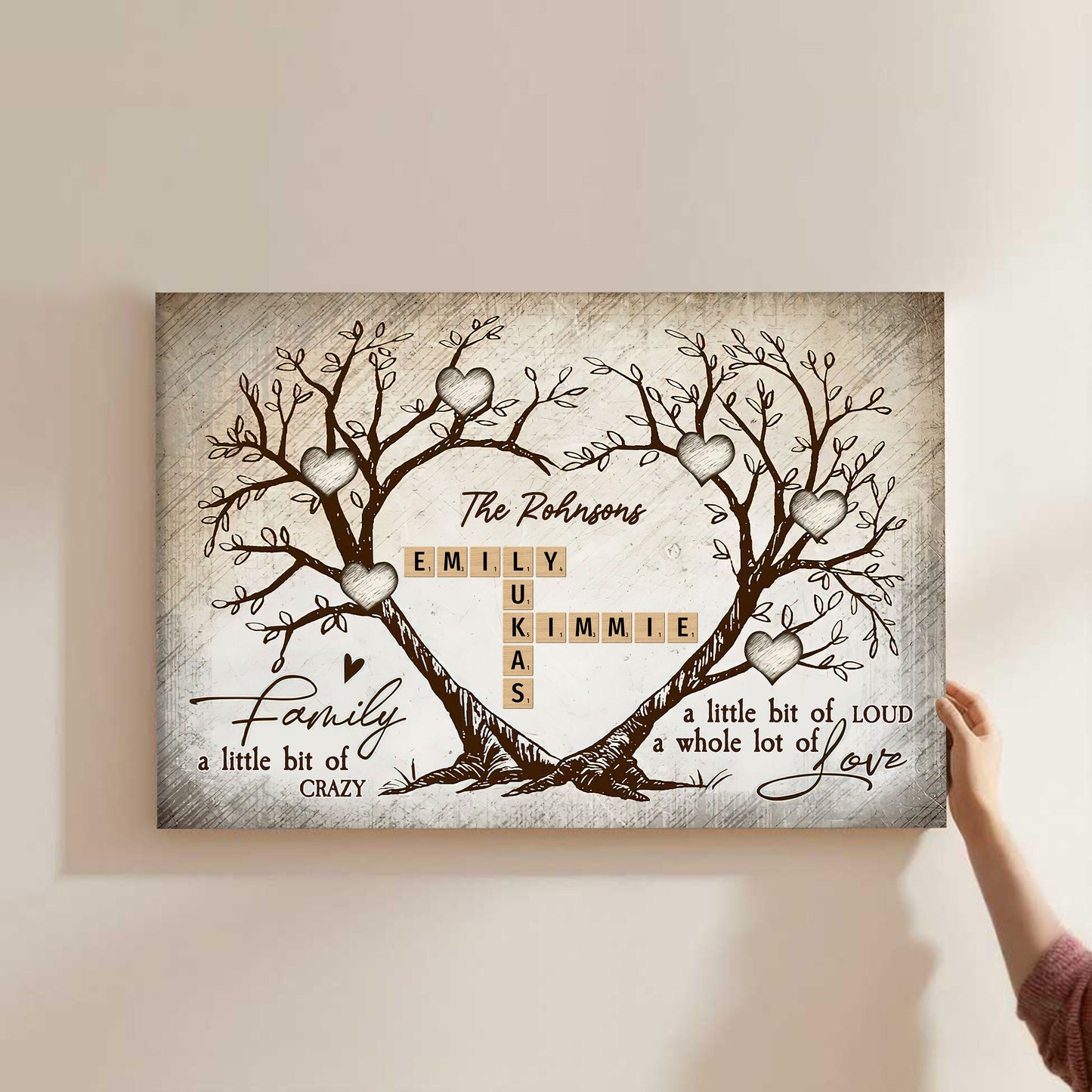 Our Family Crossword -  Personalized Canvas Prints