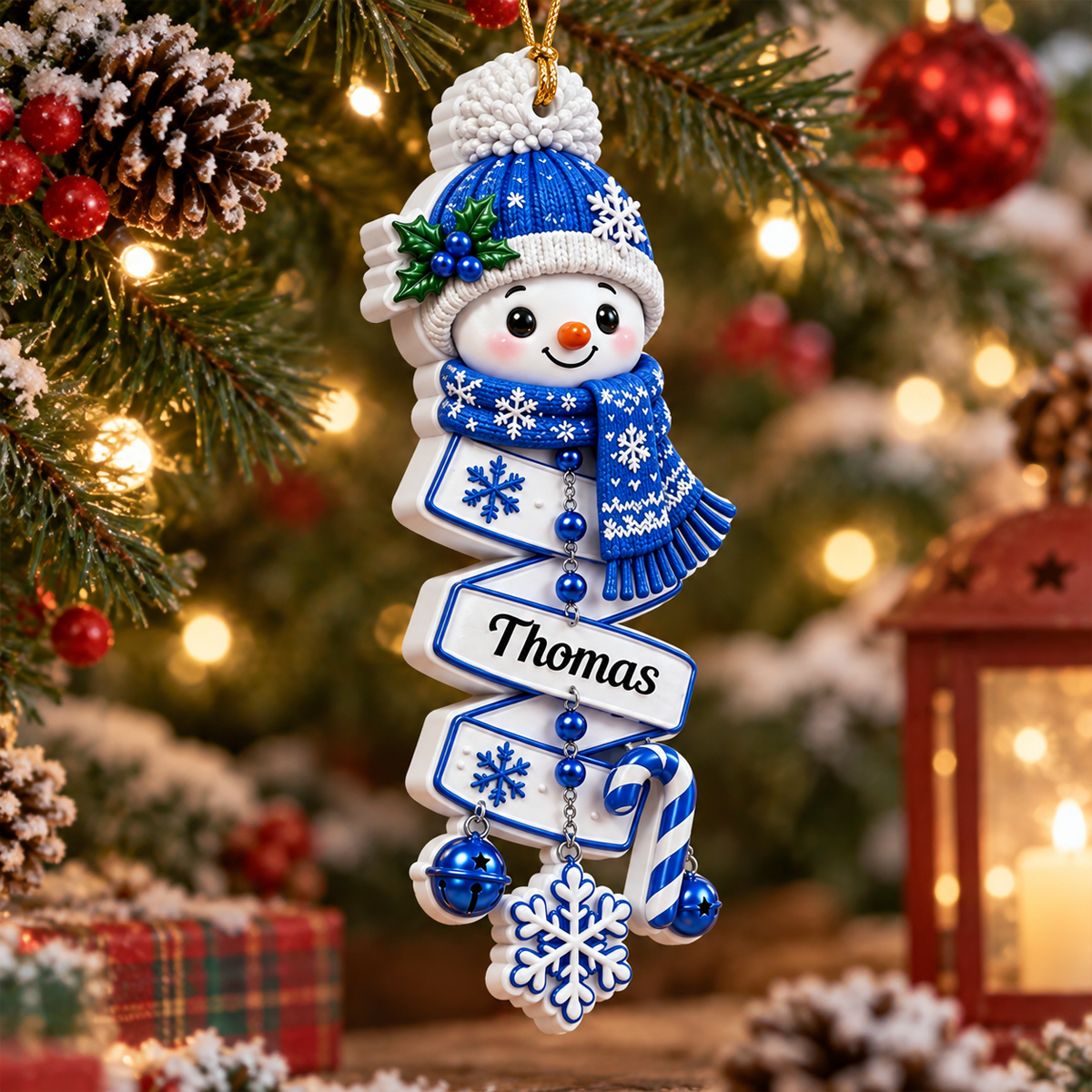 Snowman Cheer Merry Christmas - Real 3D Relief Ornament