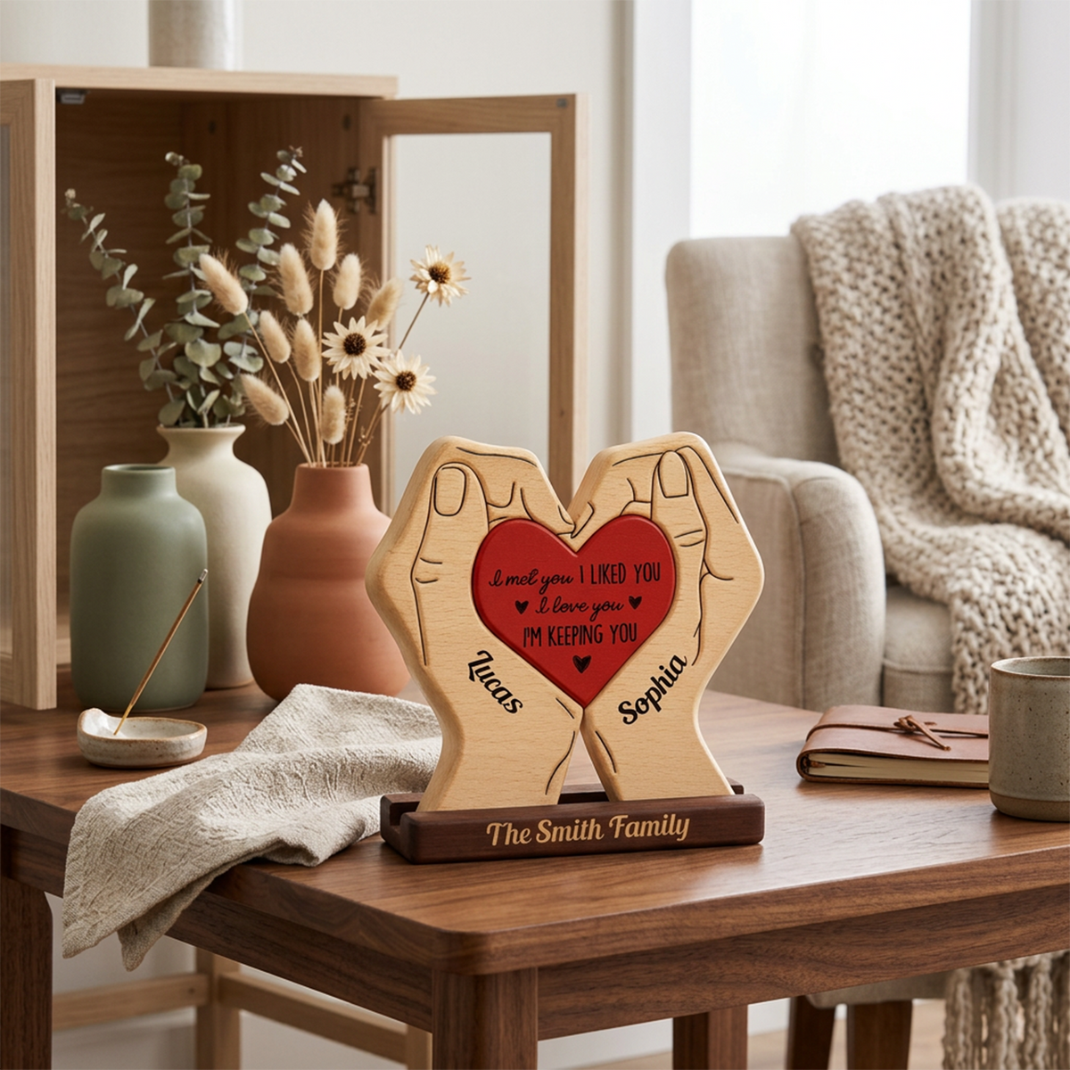Personalized Couple Gifts Puzzle - Custom Premium Wooden Name Puzzle - Christmas Gifts