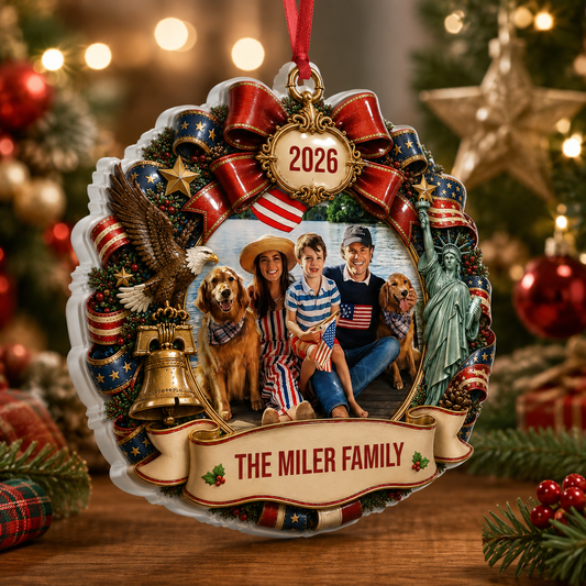 Wrapped In Family Love Merry Christmas - Real 3D Relief Ornament