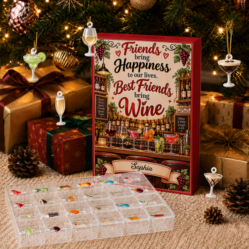 Good Wine Advent Calendar 2026 24 Day Christmas Countdown Box With Cute Figurines - Advent Calendar Box-Box&Acrylic