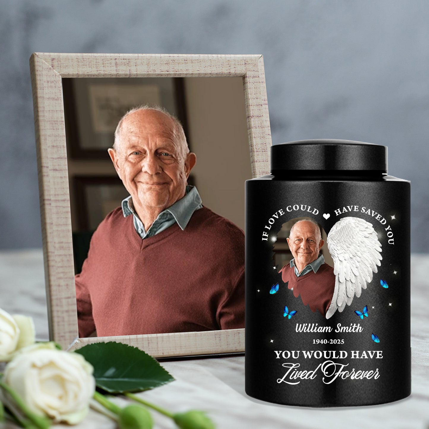 In Loving Memories Keepsake Wings Urn for Ashes - Stainless Steel Urn