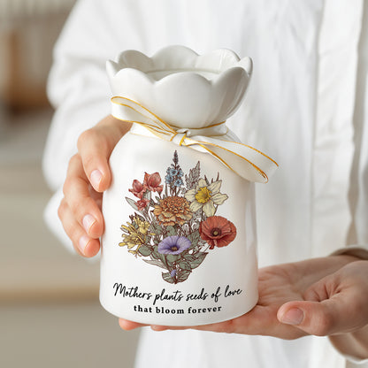 Mothers Plant Seed Of Love - Personalized Custom Ribbon Tie Flower Vase