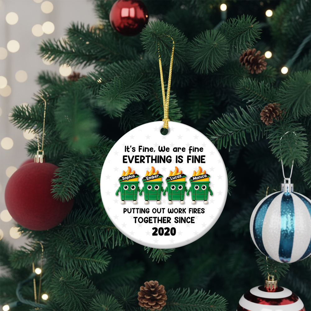 Putting Out Work Fires Together Work Bestie - Real 3D Ceramic Ornament