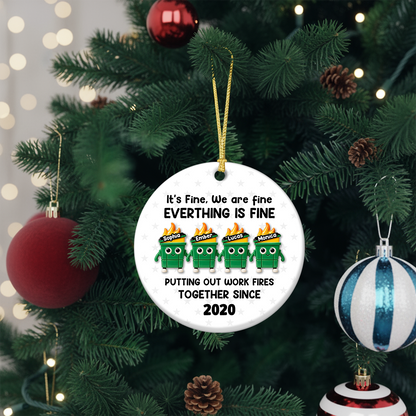 Putting Out Work Fires Together Work Bestie - Real 3D Ceramic Ornament