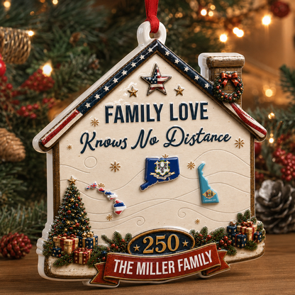 American We Stand Merry Christmas - Real 3D Relief Ornament