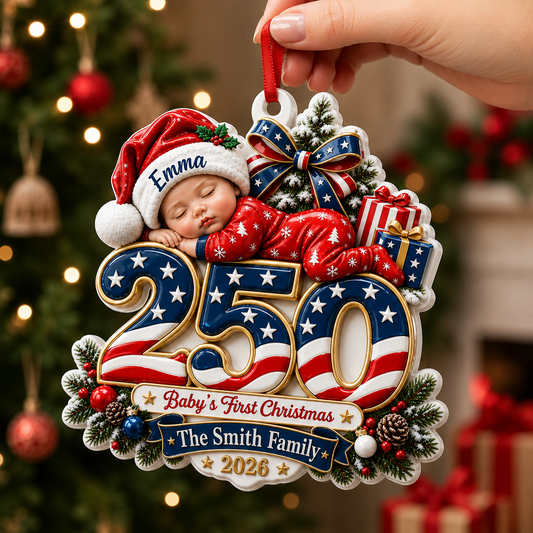 First Christmas, Historic Year - Merry Christmas - Real 3D Relief Ornament