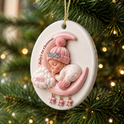 Personalized Baby Shower, Gender Reveal Gifts For New Moms, New Dads, New Parents - Real 3D Relief Ornament
