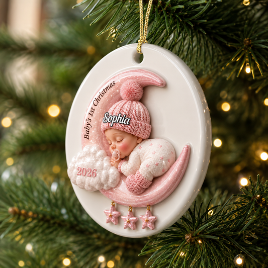 Personalized Baby Shower, Gender Reveal Gifts For New Moms, New Dads, New Parents - Real 3D Relief Ornament