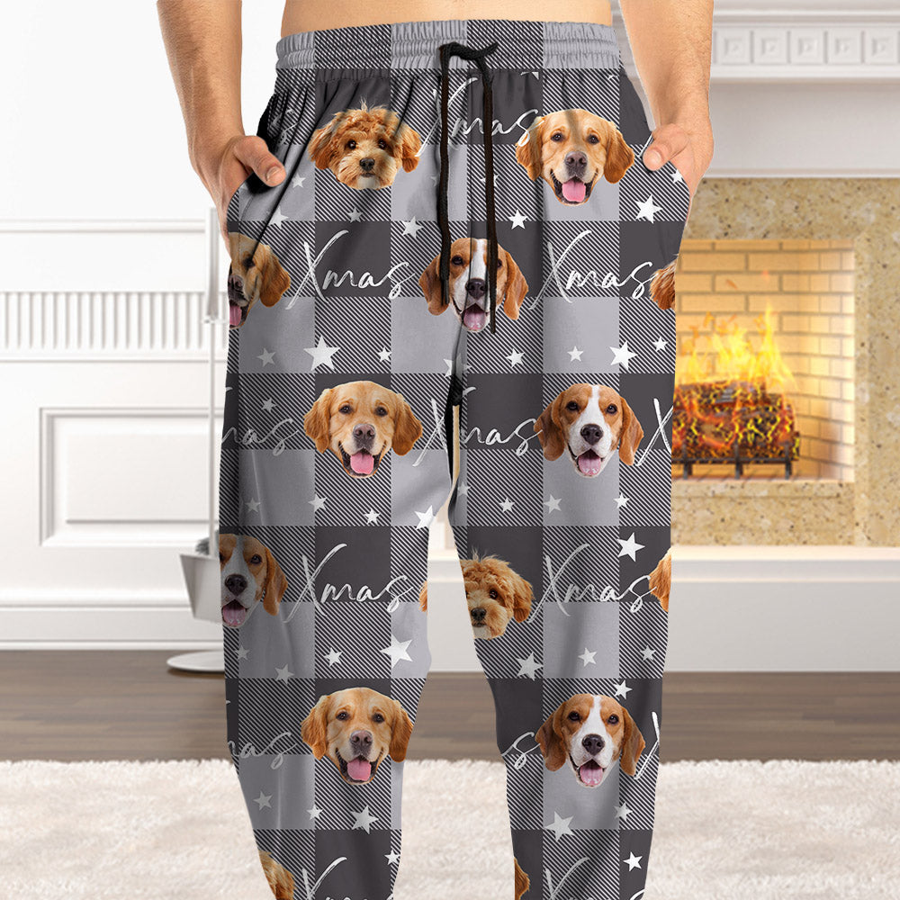 Merry Xmas Custom Face Photo Pajama Pants -  Christmas Gift
