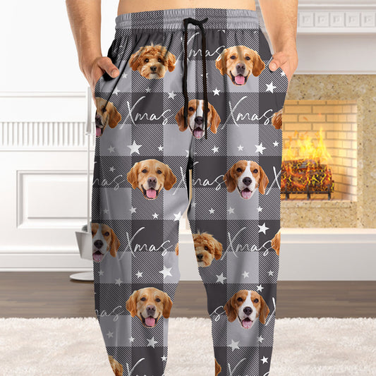 Merry Xmas Custom Face Photo Pajama Pants -  Christmas Gift