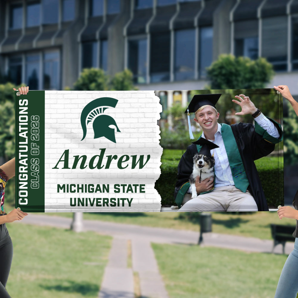 Custom Logo And Photo Congrats 2026 Personalized Banner - Graduation Decor