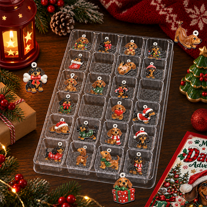 Dachshund Advent Calendar 2026 24 Day Christmas Countdown Box With Cute Figurines - Advent Calendar Box-Box&Acrylic