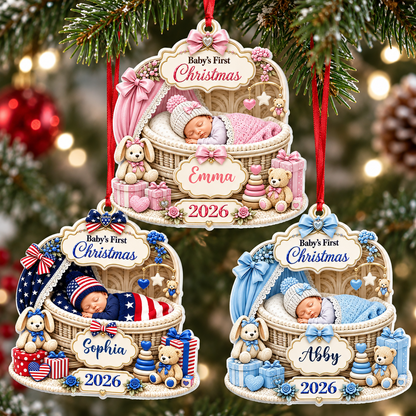 Baby USA Gifts for New Mom New Dad Newborn - Real 3D Relief Ornament