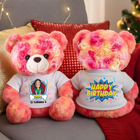 Happy Birthday Turning To - Personalized Custom Teddy Bear Plush