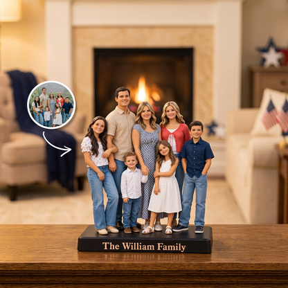 Custom Photo Figurine Our Family - 3D Couple, Family, Pet Portrait Statue