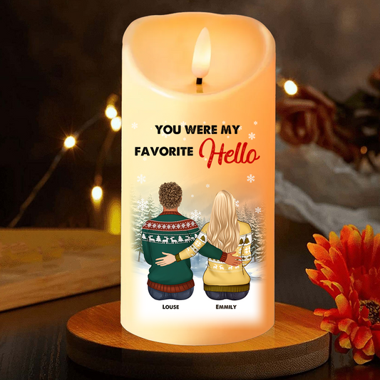 My Favorite Hello Custom Candle - Personalized Photo LED Candle