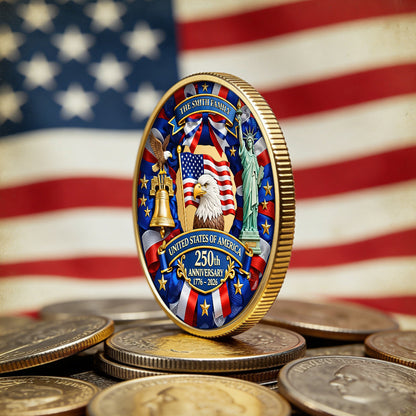 Custom Family Name 250th Anniversary United States Of America - Commemorative Challenge Coin 1776-2026