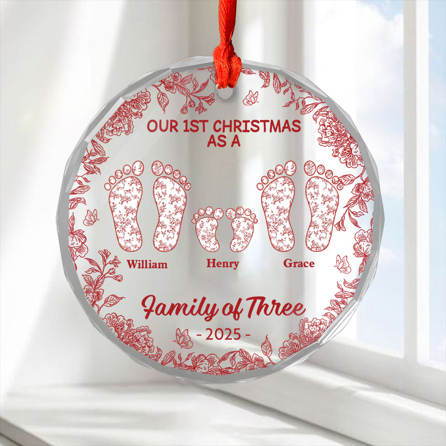 Our First Christmas - Christmas Gifts - Personalized Custom Glass Ornament