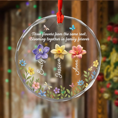 Blossoms Through Every Season  Christmas Gifts - Personalized Custom Glass Ornament