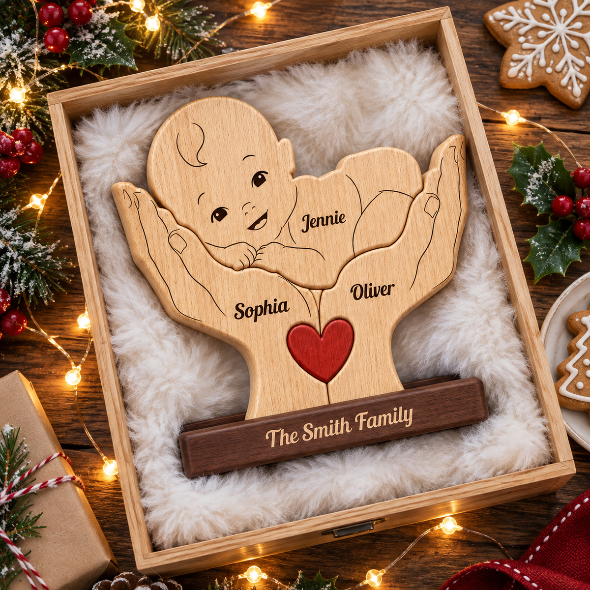 Personalized Baby New Born Our Little Baby Puzzle - Custom Premium Wooden Name Puzzle - Christmas Gifts - New Mom New Dad