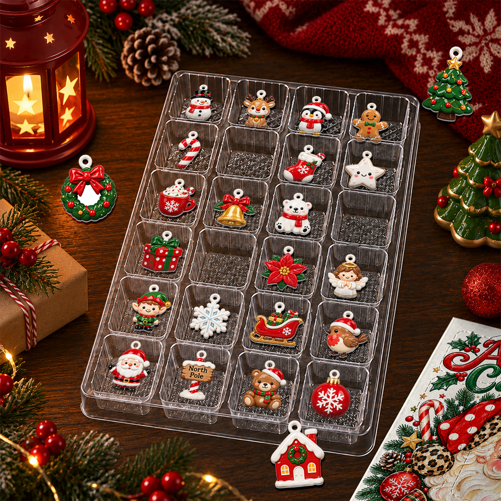 Santa Calendar 2026 - 24 Day Christmas Countdown Box With Cute Figurines - Advent Calendar Box-Box&Acrylic