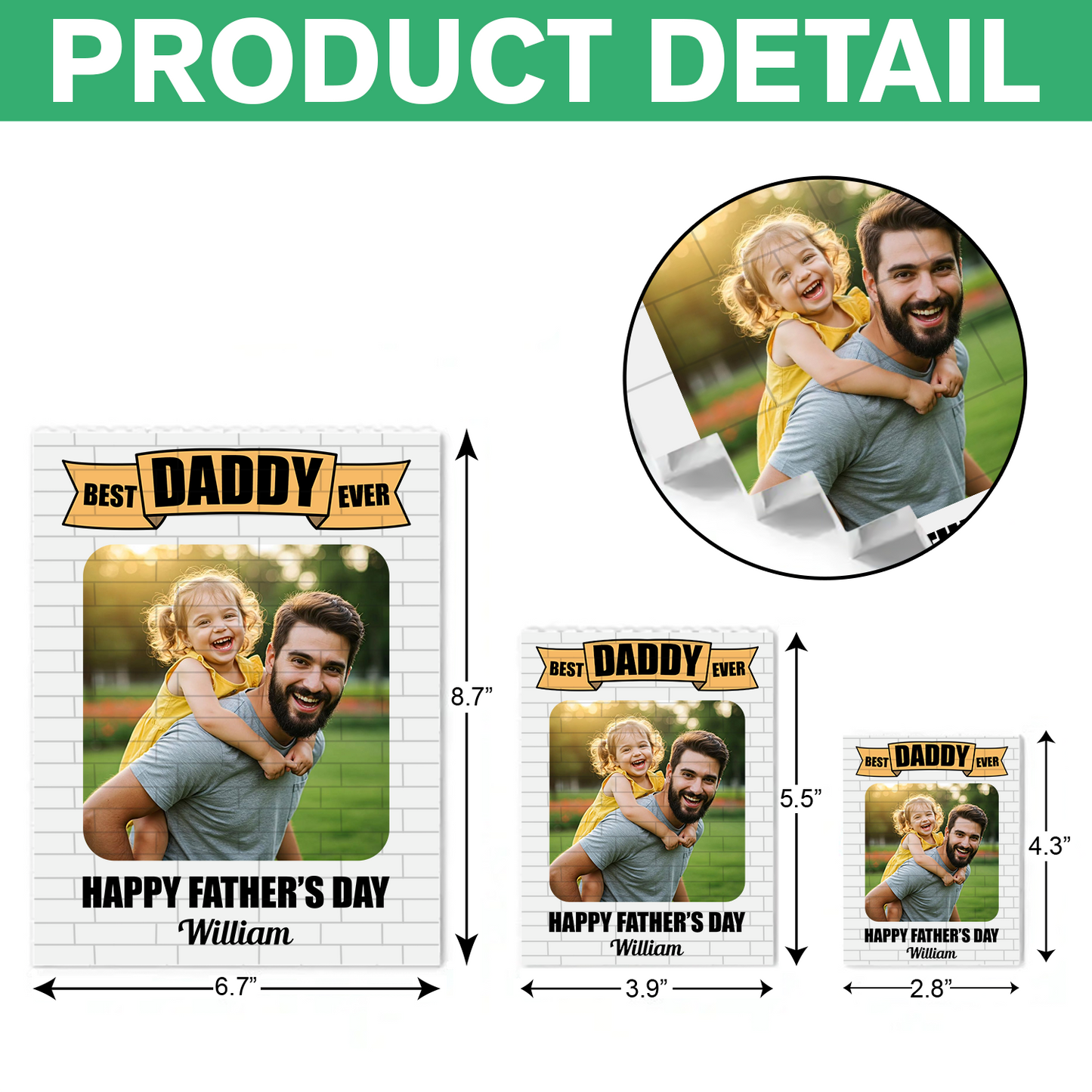 Best Dad Cutsom Photo Building Blocks for Dad - Father's Day Gifts