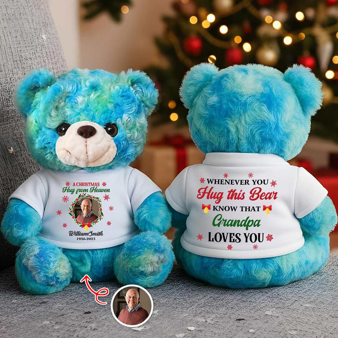 A Christmas Hug From Heaven - Memorial Personalized Custom Teddy Bear Plush