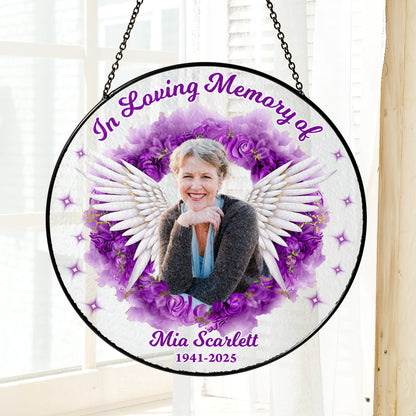 In Loving Memory Of - Personalized Photo Stained Glass Window Hanging Suncatcher