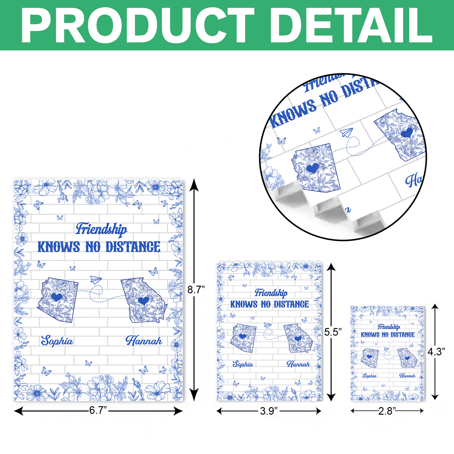 Close At Heart Puzzle - Personalized Rectangle Building Brick