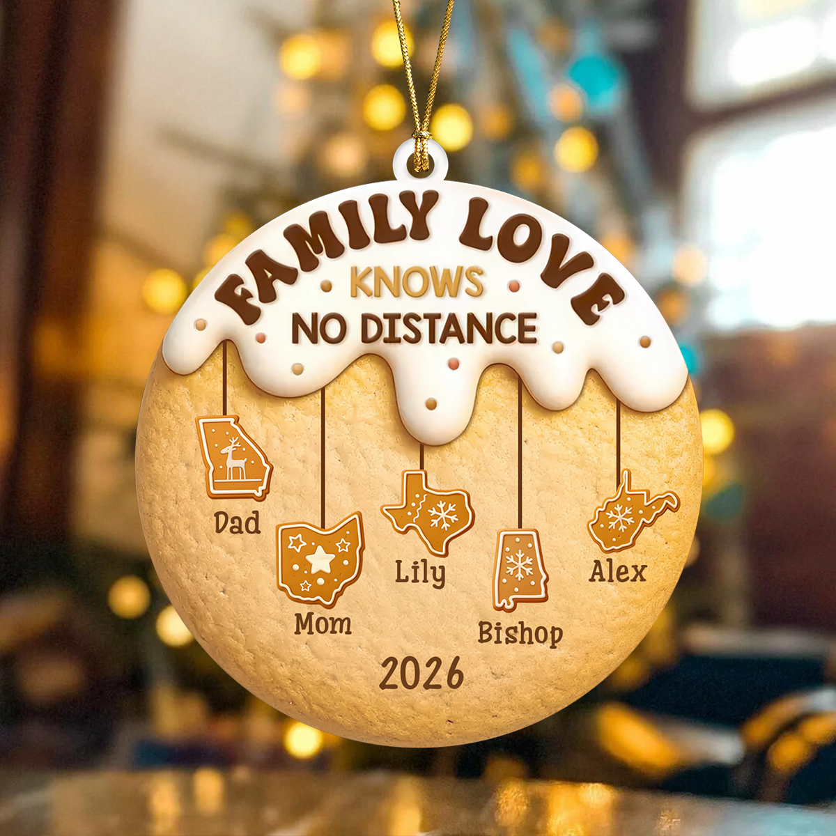 Love Connects Every Mile - Real 3D Relief Ornament